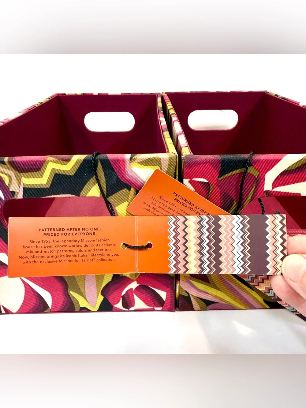 NWT Missoni for Target from 2011 Set of 2 Media Storage Boxes 11